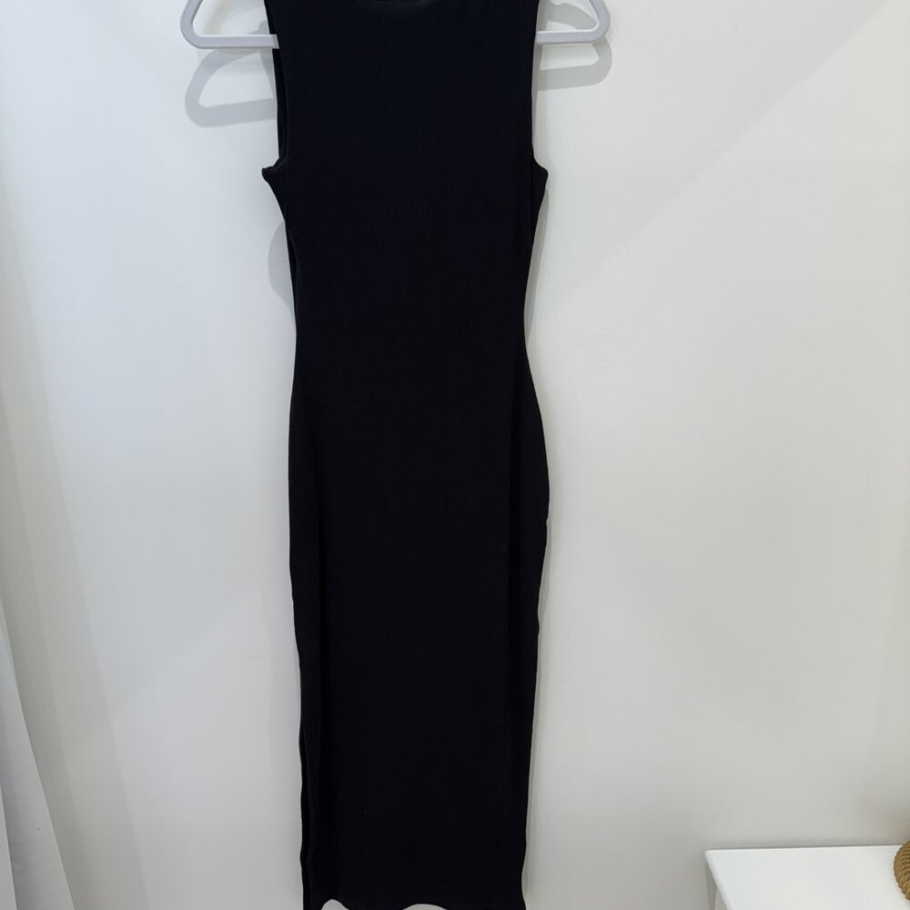 Square Neck Ribbed Knit Midi Dress - Picture 5 of 7